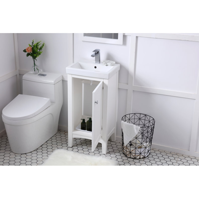Ensemble de meuble-lavabo simple de 18 po pour la salle de bain Maybin, Blanc