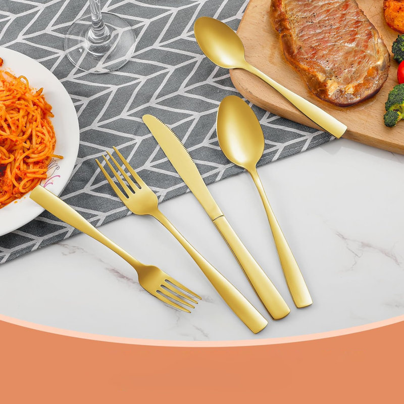 40 Piece Gold And Silverware Set