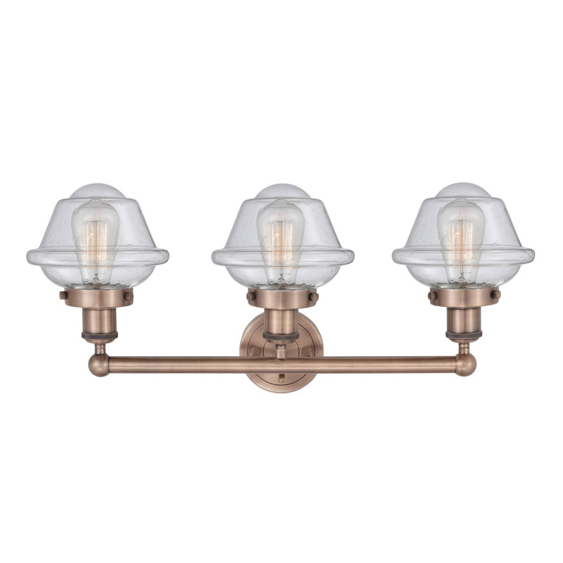 Grourke 3 - Light Dimmable Vanity Light, Antique Copper, Seedy