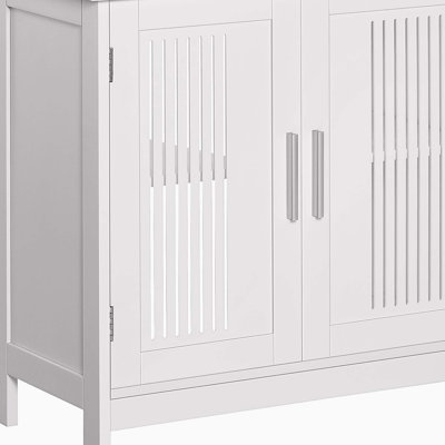 Armoire moderne sous le lavabo avec 2 portes, armoire de salle de bain piédestal sous le lavabo, meuble-lavabo avec tablettes réglables