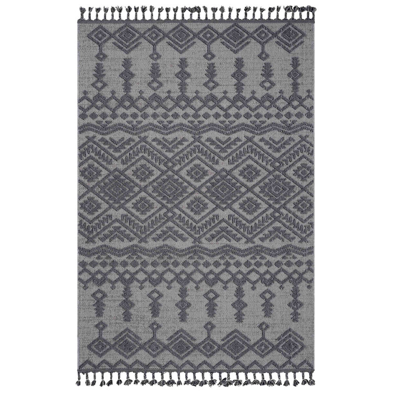 Tapis traditionnel d'intérieur / d'extérieur Guros Collection, Rectangle 6'7" x 7'9"