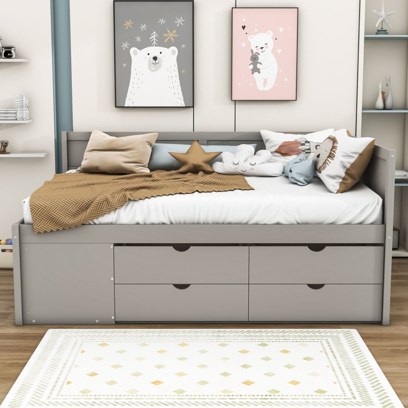 Nagako Wood Daybed, Full, Gray
