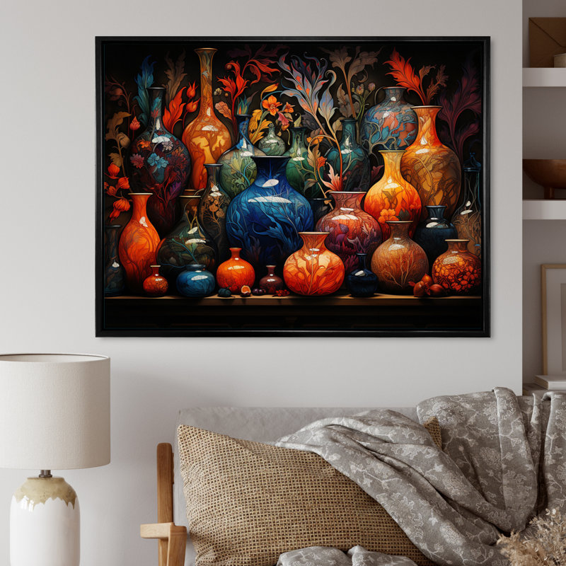 " Islam Art Islamic Pottery I ", H 30 po x l 40 po x P 1,5 po, Cadre flottant noir