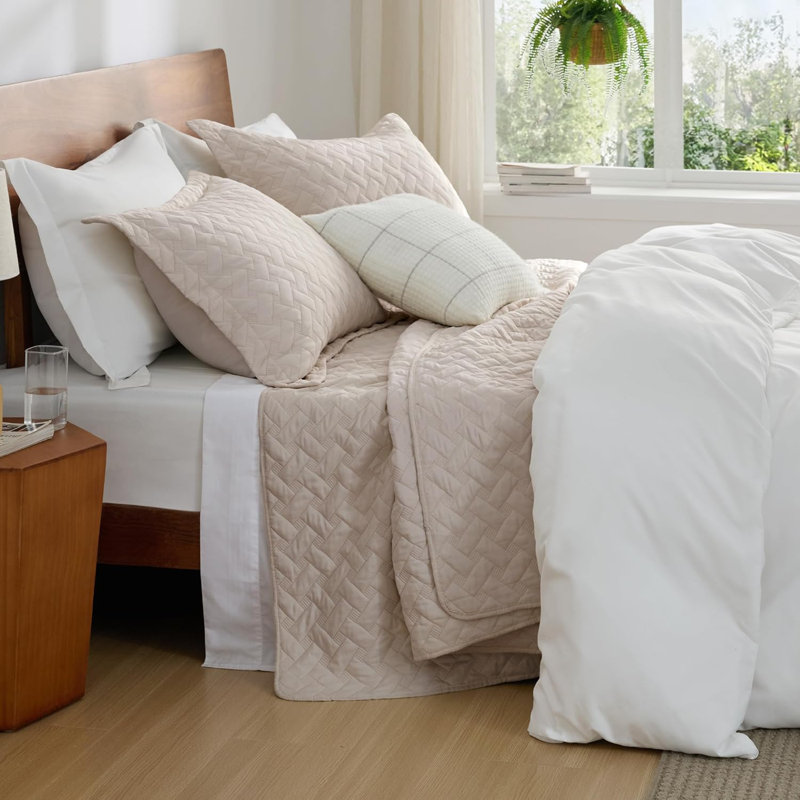 Best Seller Quilted Blanket - Quilts Lightweight Bedspreads with Basket Weave Pattern, Soft Quilt Bedding Set, Hazel Comforter Set Coverlet