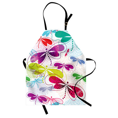 East Urban Home Dragonfly Apron, Cooking Gardening, Adult Size, Multicolor