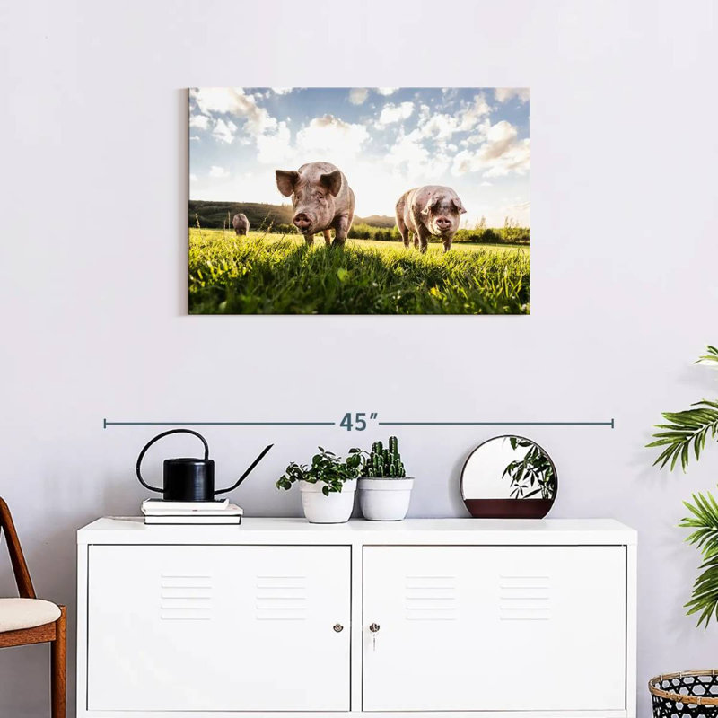 Crowle Sunny Meadow Pigs, 20" H x 30" W