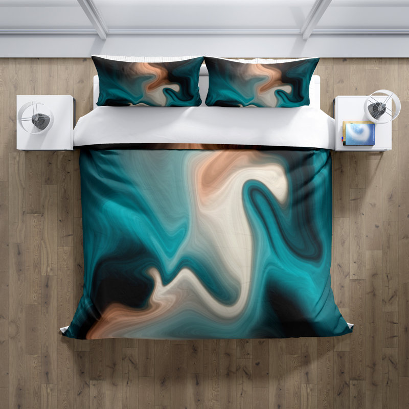 Polyester Abstract Duvet Cover, King Duvet Cover + 2 Shams