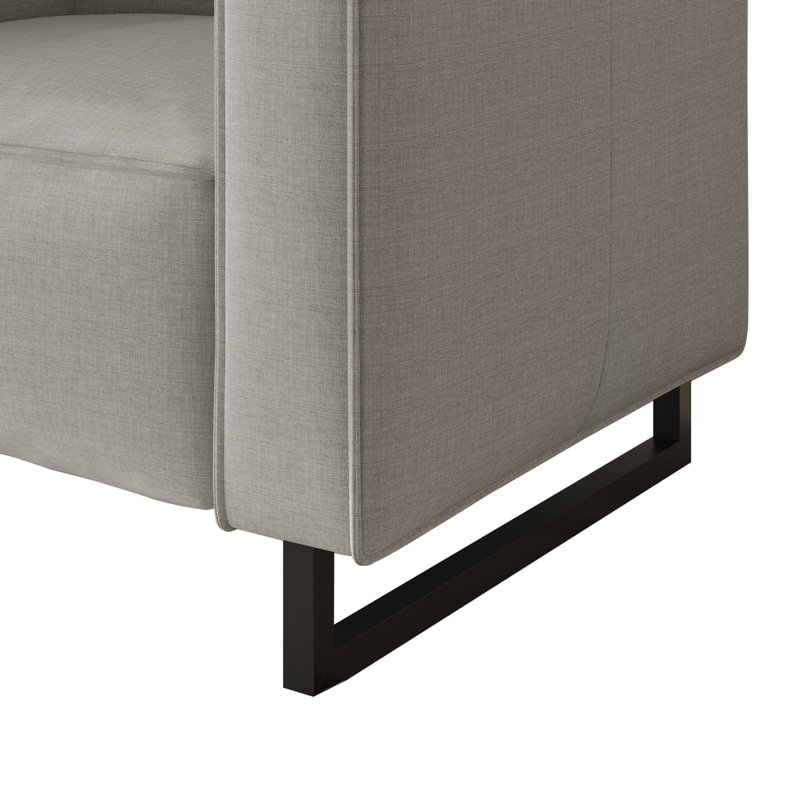 Chaise d'appoint rembourrée en lin, Gris