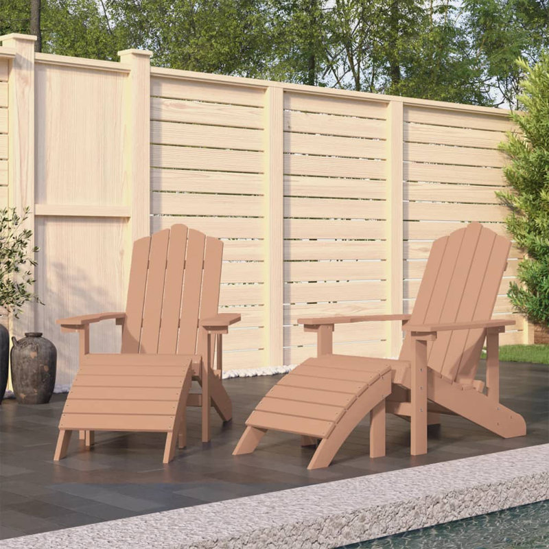 Coverty Outdoor Adirondack Set, Brown