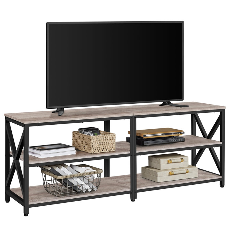 Amanita TV Stand, 3-Tier TV Console Table, 60.5cm H x 160cm W x 40cm D, Grey