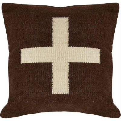 Swiss Cross Cotton Wool Throw Pillow and