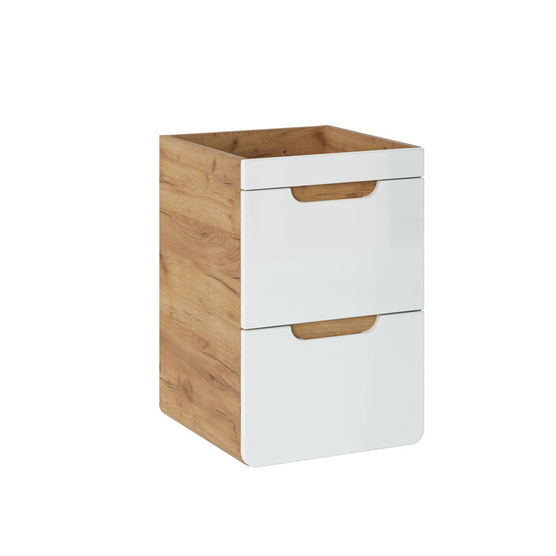 Bourdeilles 40cm Bathroom Vanity Base Only, White/Light Wood