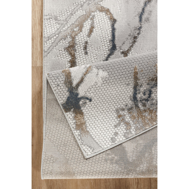 Tapis abstrait gris à motifs abstraits, de style moderne grunge décontracté, fabriqué à la machine, à 100%, teinté et pour animaux domestiques