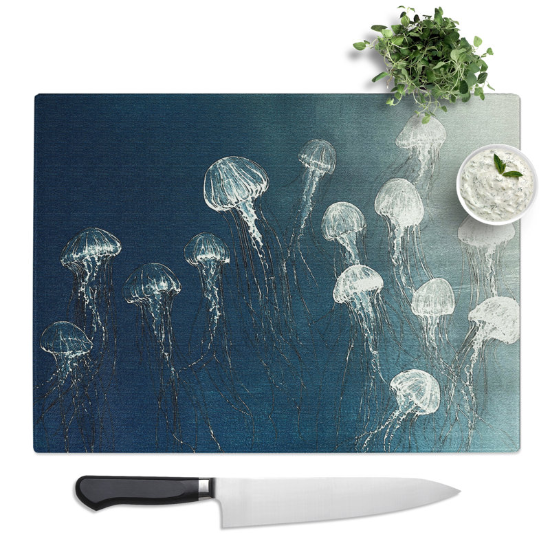 Jellyfish Vol.1  Glass Chopping Board