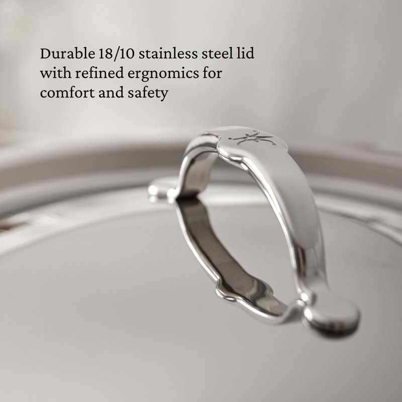 Hestan Probond Luxe 3-Quart Polished Professional Clad Stainless Steel Soup Pot And Steamer Insert Set