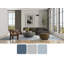 Tapis bleu à motif abstrait moderne Lenda-182748438