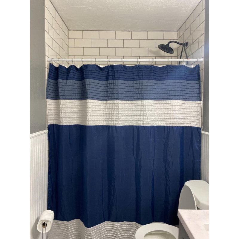 Polyester Shower Curtain Set, Navy