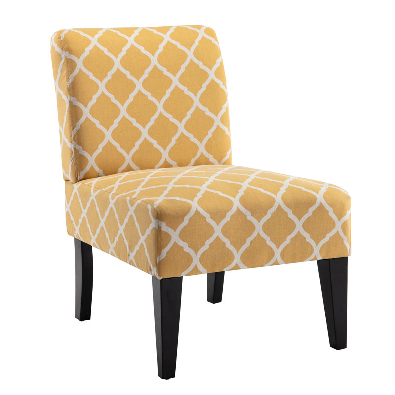 Upholstered Slipper Chair, Yellow