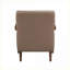 Chaise d'appoint rembourrée en cuir capitonnée noyer brun, chaise simple à structure en bois au fini noyer pour adultes, sièges de salon-1440405429
