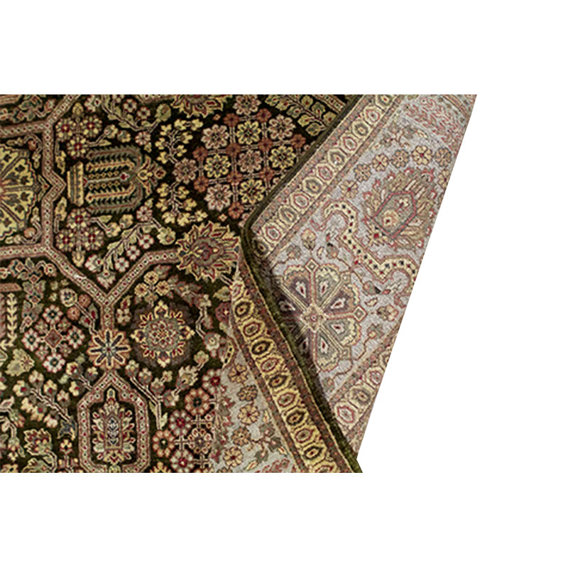 Wool Oriental Area Rug in Brown/Black/Blue