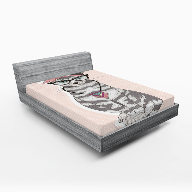 Ensemble de 2 draps-housse pour chat Ambesonne, Ensemble de draps pour lit très grand californien