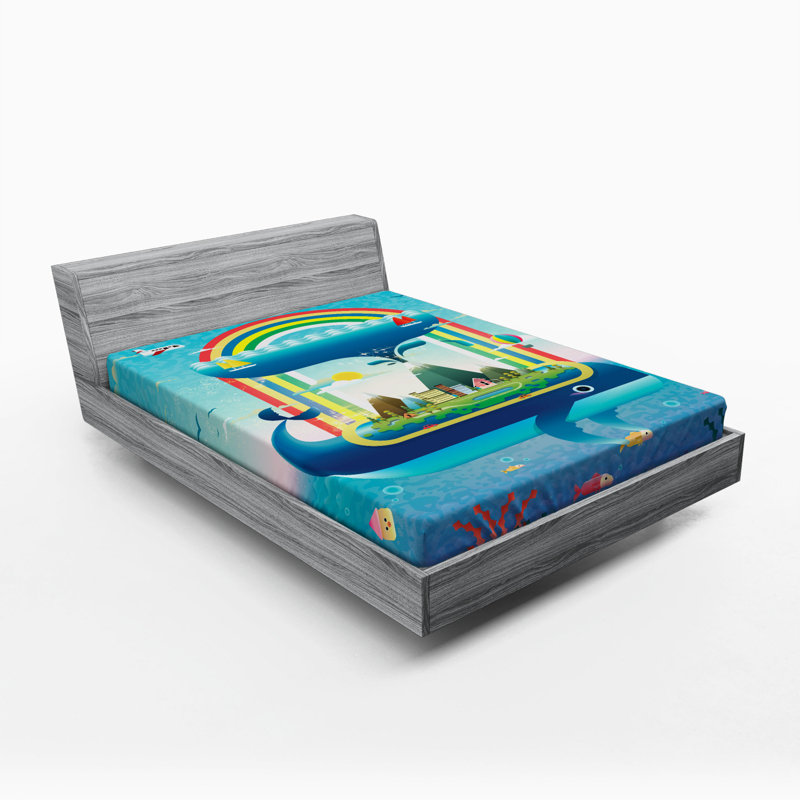 Drap-housse en microfibre Whale, Drap-housse de taille double