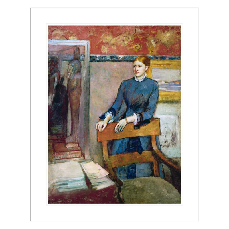«Helene Rouart in Her Father's Study» par Edgar Degas, impression par estampe numérique encadrée, H 29,29 po x l 23,5 po