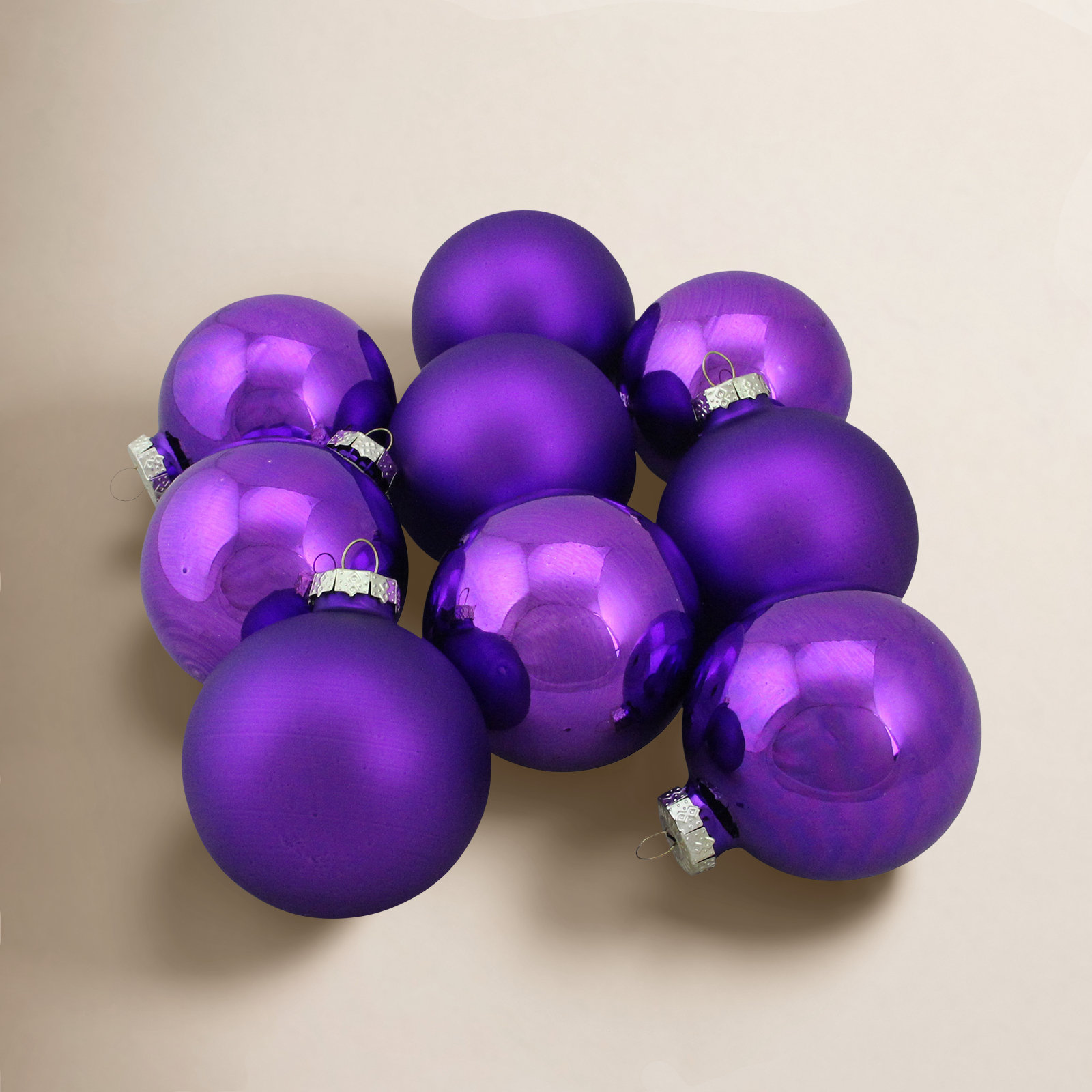 Glass Christmas Ball Ornament, Purple