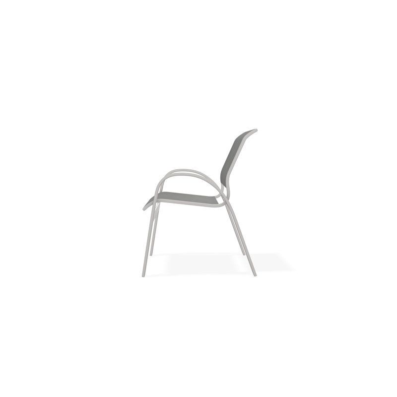 Aruba II Outdoor Dining Chair, Warm Gray, Alloy Sunbrella®