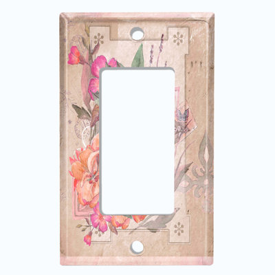 Bouquet de fleurs, carte postale et lettre à 1 bande