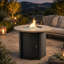 Propane Fire Pit Table 50000 BTU Round Steel Outdoor Table With Adjustable Flame Rain Cover