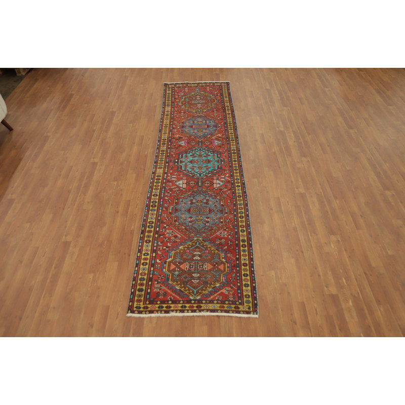 Handmade Wool Traditional Runner Rug 3x11