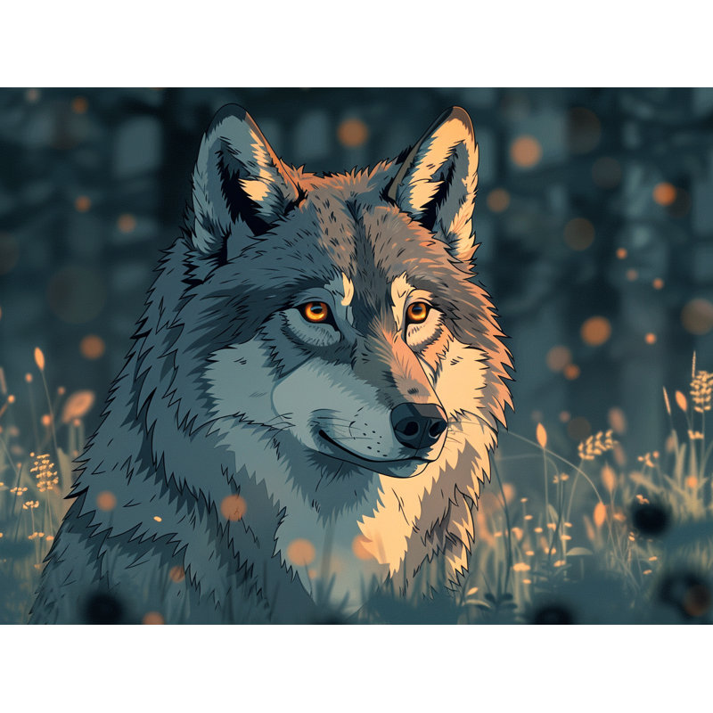 Loup, édredon, literie, animal, calme, regard, Édredon très grand