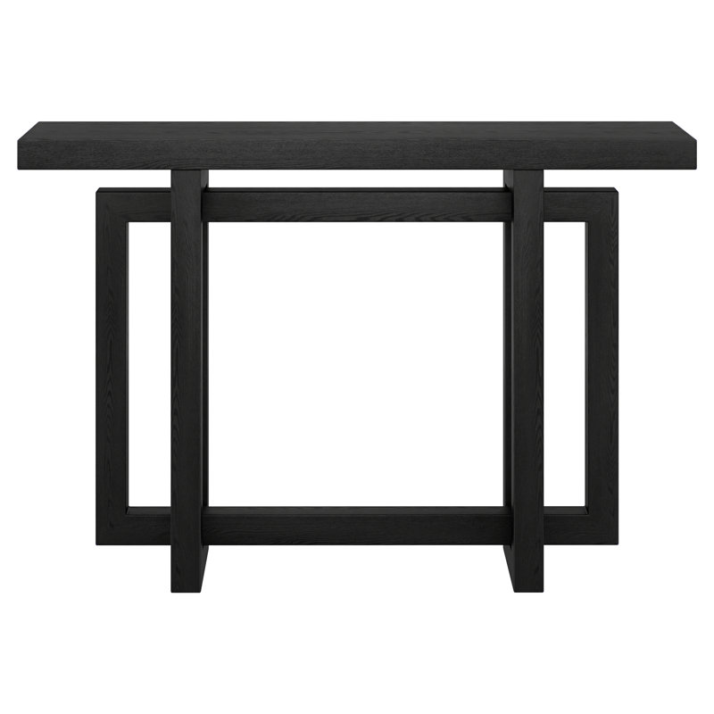 Breslow 44" Wide Rectangular Console Table in Black Grain, Black Grain, 29.5" H x 44" W x 10" D