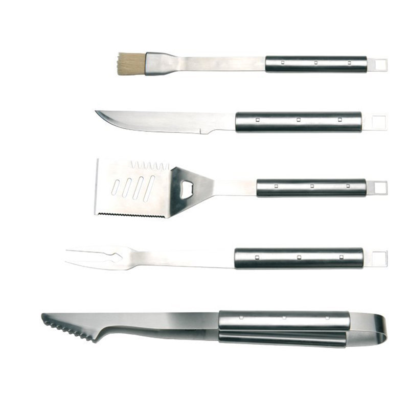 BergHOFF Essentials Cubo 6Pc 18/10 Stainless Steel BBQ Grilling Tool Set with Metal Case