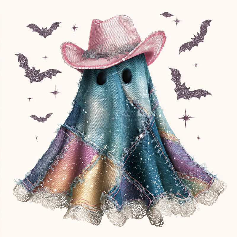 Denim Starlight Ghost Wrapped Canvas Wall Art