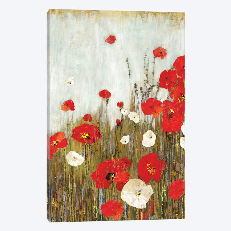 «Scarlet Poppies», reproduction sur toile, H 40 po x l 26 po x P 1,5 po, Toile tendue, Pas de tapis