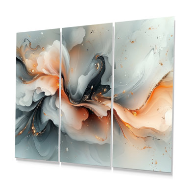 «Abstract Geode», ensemble de reproductions d'art mural en marbre rose et gris
