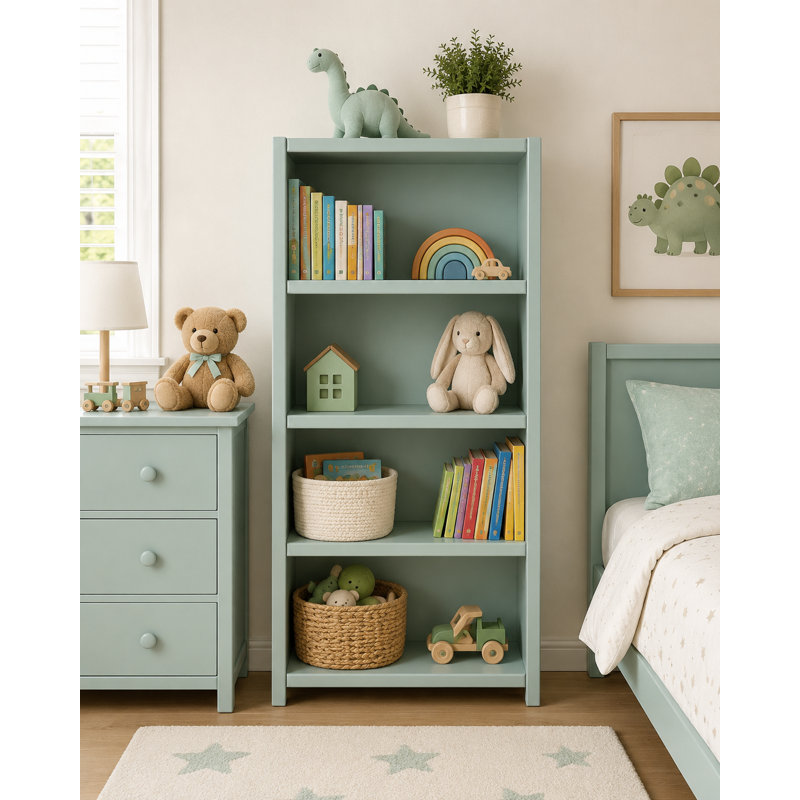 Bibliothèque standard mckaylah peuplier, Bleu pâle, (3 tablettes) H 60 po x l 32 po x P 13 po