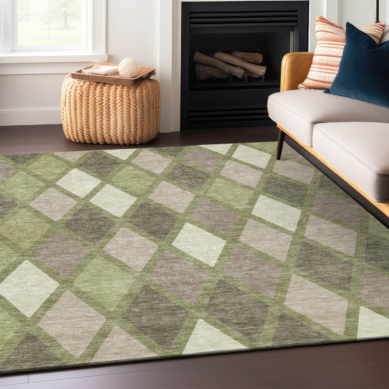Tapis d'intérieur / extérieur rectangulaire avec envers antidérapant Chasadee, Rectangle 9 pi x 12 pi