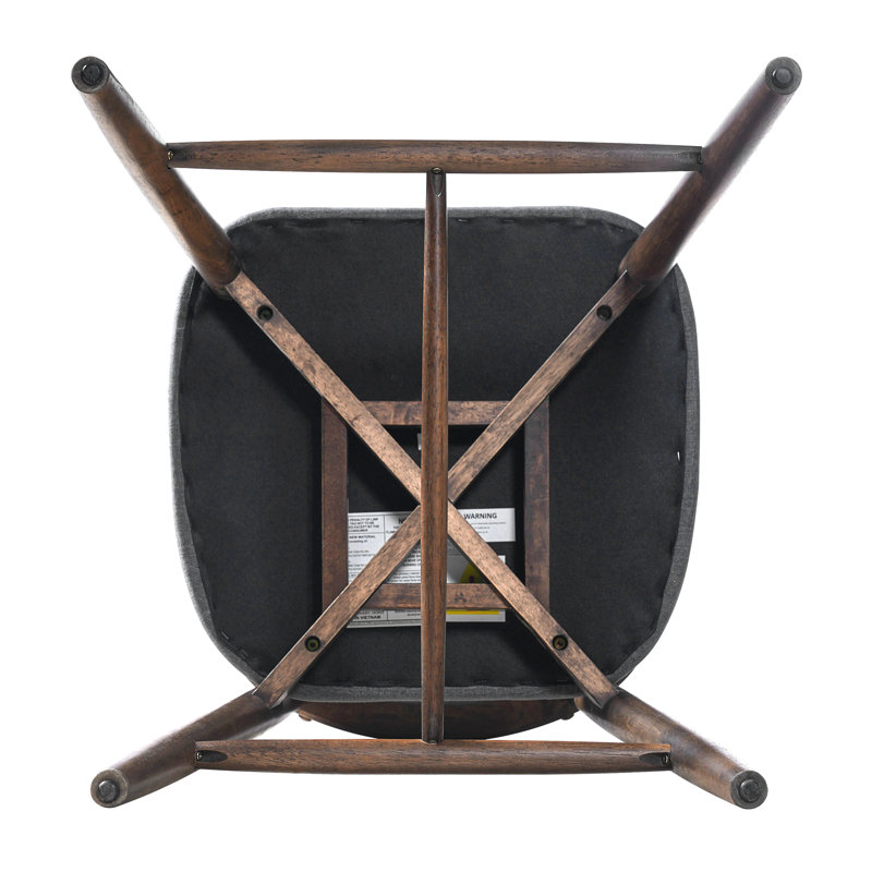 Tabouret de comptoir Talin, Coussin gris / cadre brun, 2