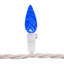 Lumières de Noël à facettes patriotiques à DEL C6 - rouge, blanc et bleu - fil blanc de 16,5 pi - 50 carats