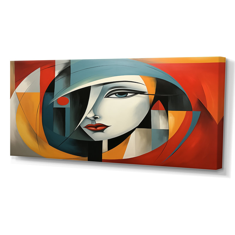 «Cubism Geometric Portrait IV», reproduction sur toile, Toile tendue, H 28 po x l 60 po x P 1,5 po