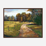 John Beard Collection''s Country Path With Horses On Giclee Canvas Hand Embellished Art