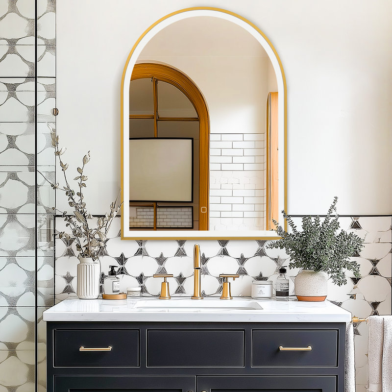 Miroir de salle de bain Murvin, Doré, 1