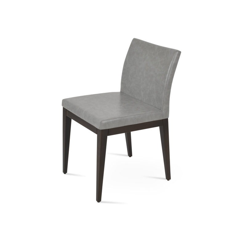 Aria Wood Dining Chair, Wenge, White PPM Faux Leather