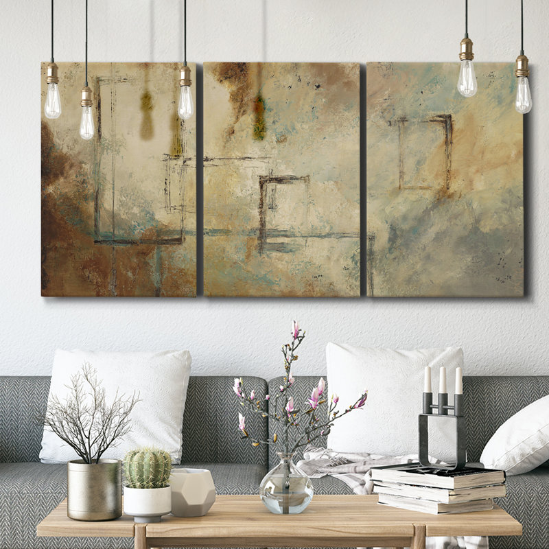 Zen Path II - Toile encadrée multi-pièces, H 48 po x l 96 po x P 2 po