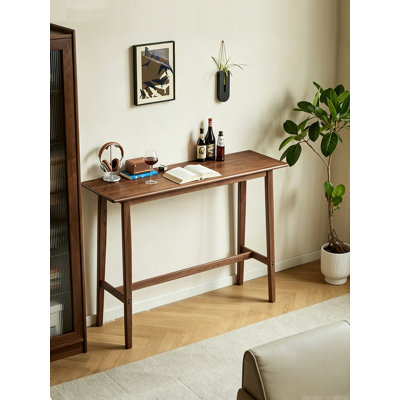 Table de bar à hauteur de comptoir minimaliste en bois massif avec pieds fuselés
