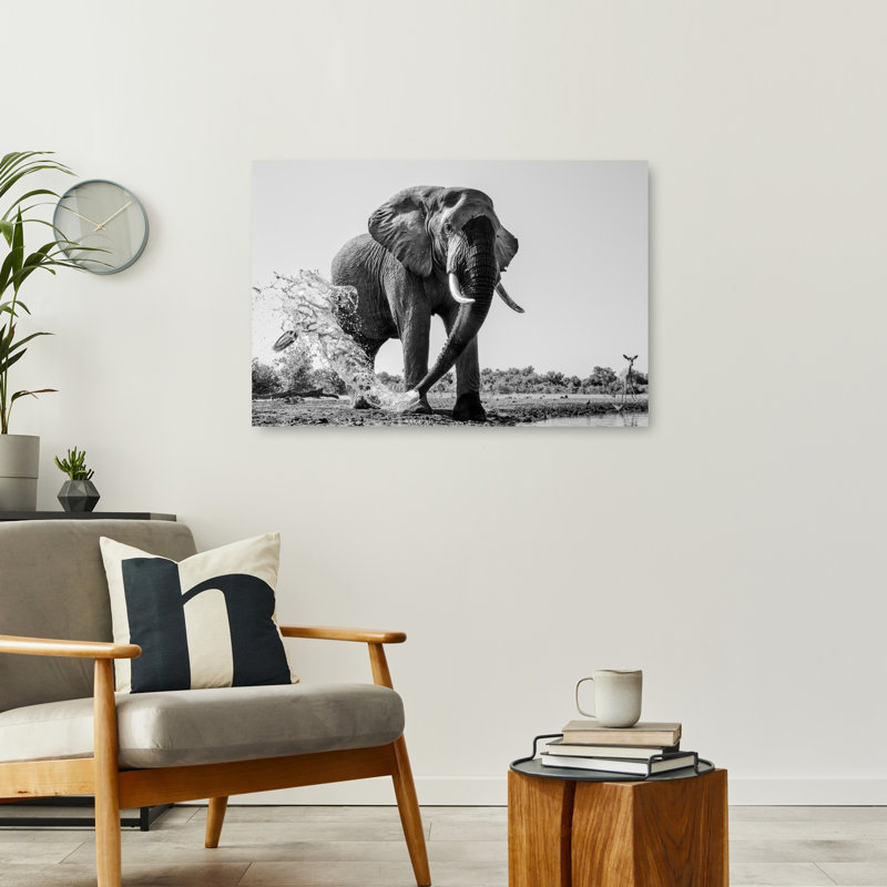 Art mural éléphant d'Afrique, 24" H x 36" W