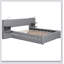 Lit plateforme tapissier avec tiroirs et tablettes de lecture-407115917